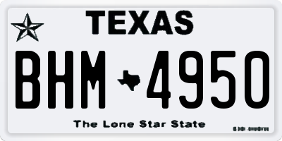 TX license plate BHM4950