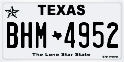TX license plate BHM4952