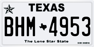 TX license plate BHM4953