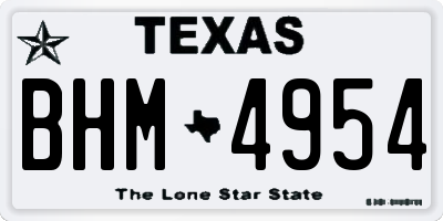TX license plate BHM4954