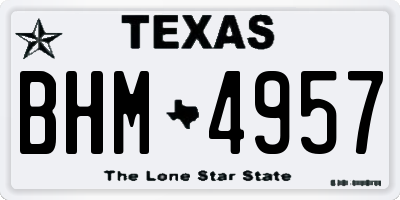 TX license plate BHM4957