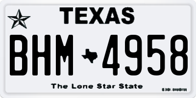 TX license plate BHM4958