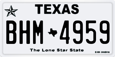 TX license plate BHM4959