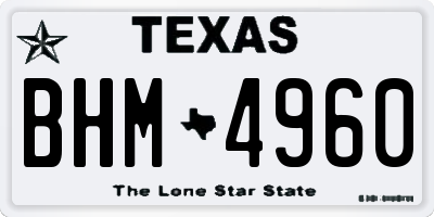 TX license plate BHM4960