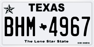 TX license plate BHM4967