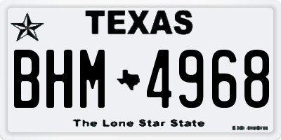 TX license plate BHM4968