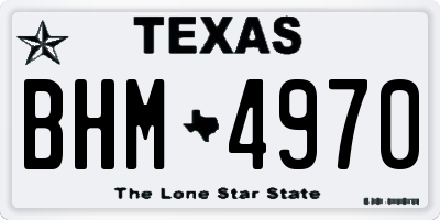TX license plate BHM4970