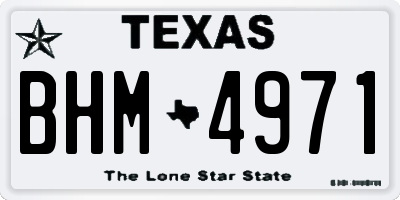 TX license plate BHM4971