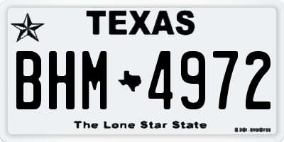 TX license plate BHM4972