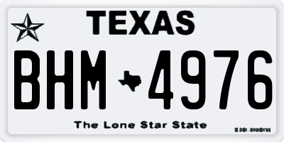 TX license plate BHM4976