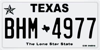 TX license plate BHM4977