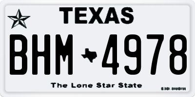 TX license plate BHM4978