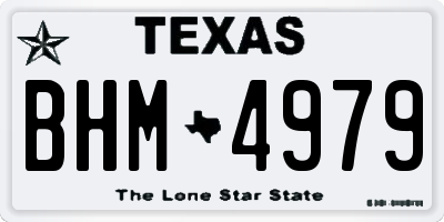 TX license plate BHM4979