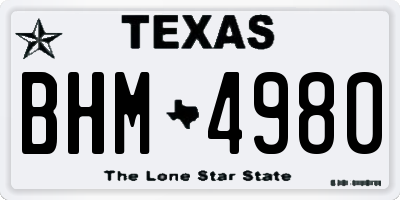 TX license plate BHM4980
