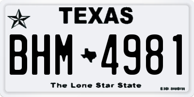 TX license plate BHM4981
