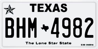 TX license plate BHM4982