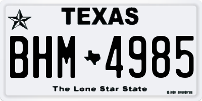 TX license plate BHM4985