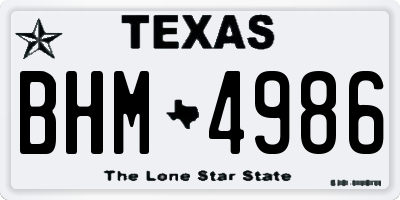 TX license plate BHM4986