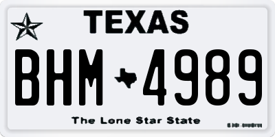 TX license plate BHM4989