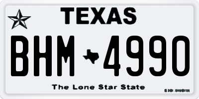 TX license plate BHM4990