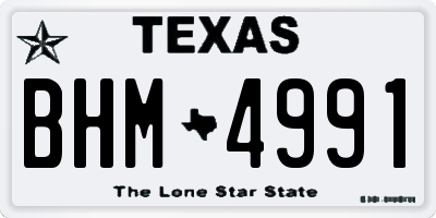 TX license plate BHM4991