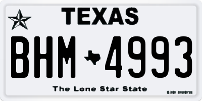 TX license plate BHM4993