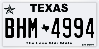 TX license plate BHM4994