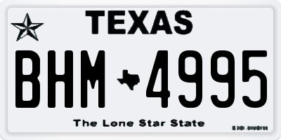 TX license plate BHM4995
