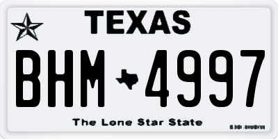 TX license plate BHM4997
