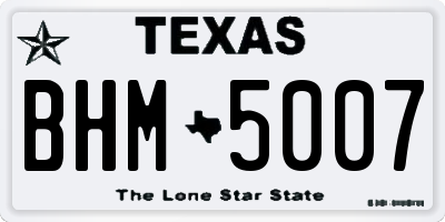 TX license plate BHM5007