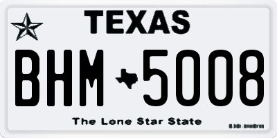 TX license plate BHM5008