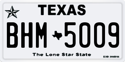 TX license plate BHM5009