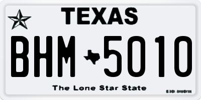 TX license plate BHM5010