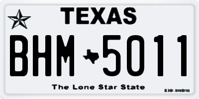 TX license plate BHM5011