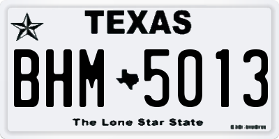 TX license plate BHM5013
