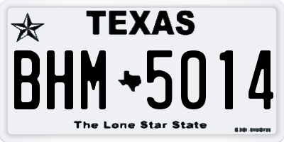 TX license plate BHM5014