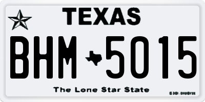 TX license plate BHM5015