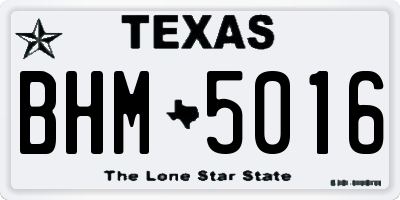 TX license plate BHM5016