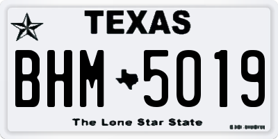 TX license plate BHM5019