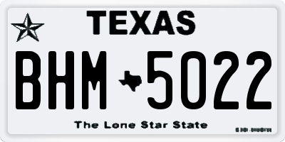 TX license plate BHM5022