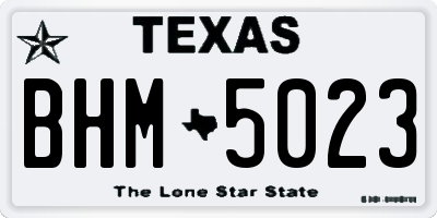 TX license plate BHM5023