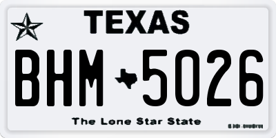 TX license plate BHM5026