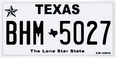 TX license plate BHM5027