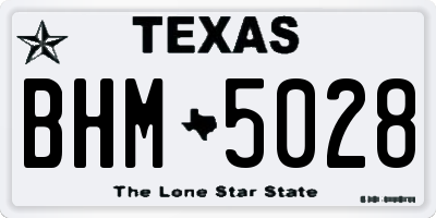 TX license plate BHM5028