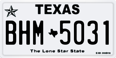 TX license plate BHM5031
