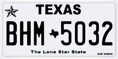 TX license plate BHM5032