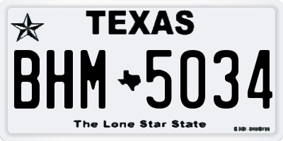TX license plate BHM5034