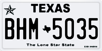 TX license plate BHM5035