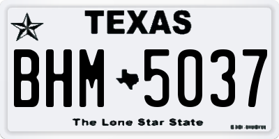 TX license plate BHM5037