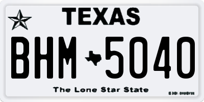 TX license plate BHM5040
